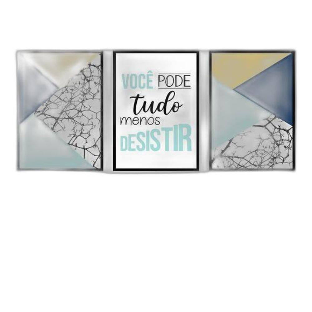 Kit 3 Quadros Você Pode Tudo Geométrico 33X24Cm Com Vidro