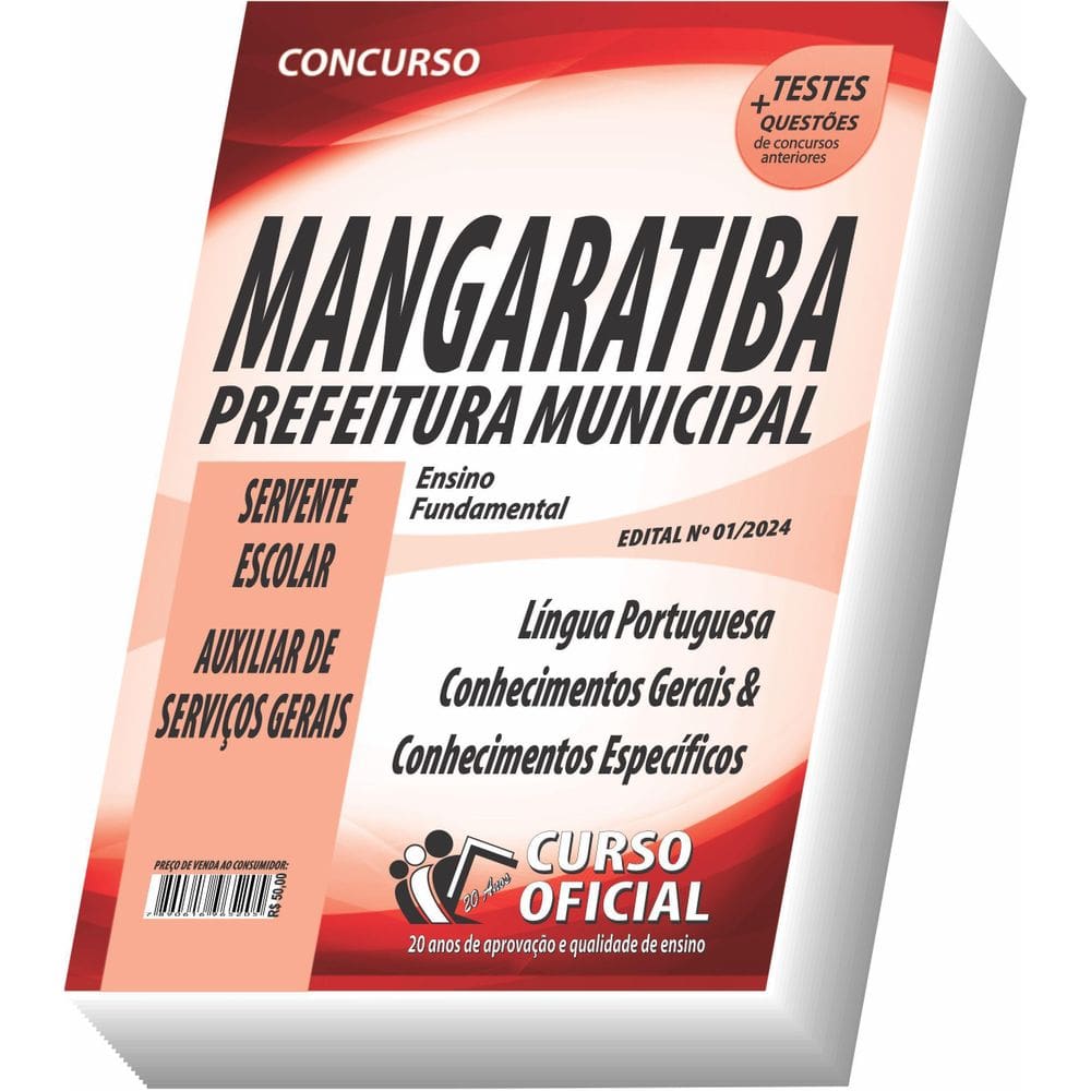 Apostila Mangaratiba Servente - Auxiliar De Serviços Gerais