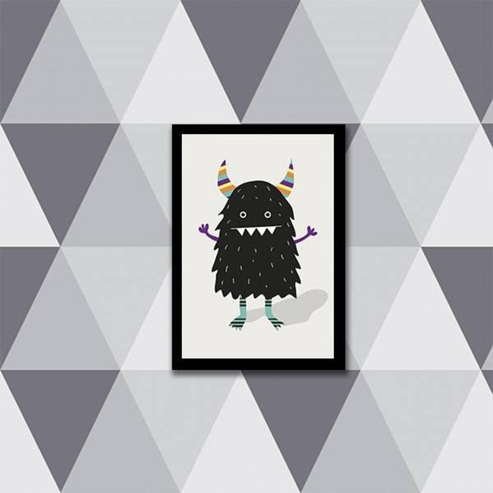 Quadro Monstrinho Preto 24X18Cm