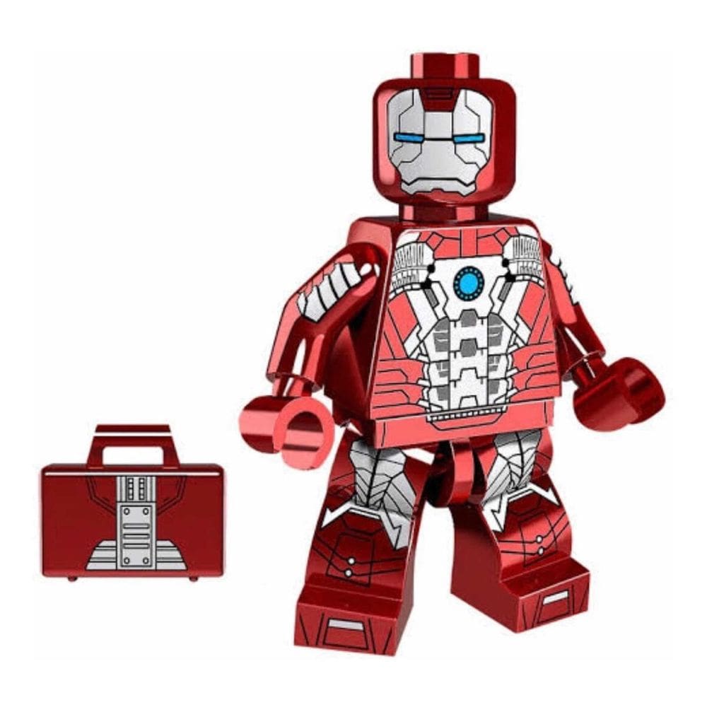 Boneco Blocos De Montar Homem De Ferro Mark V Mala Football