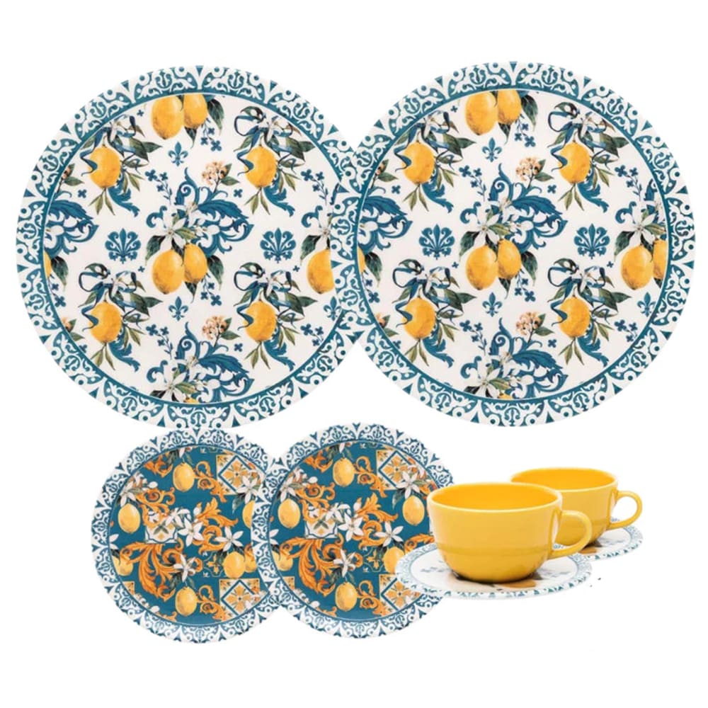 Jogo De Jantar Le Sicille - Ceramica Alto Brilho - 20 Pc - Estampado