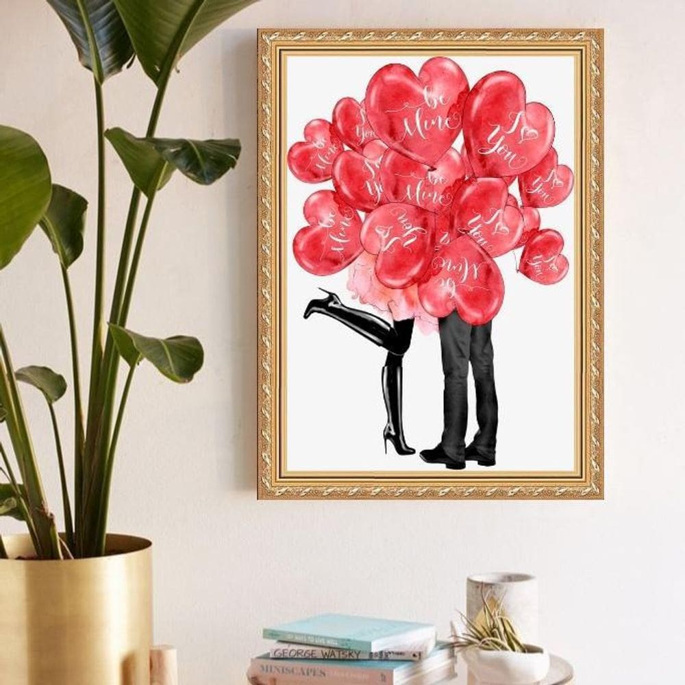 Quadro Decorativo Enamorados 24X18Cm