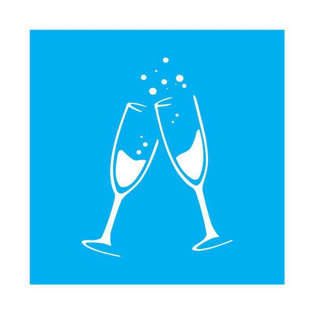 Stencil Tamako Taças Ano Novo - 30X30Cm - Ref 9706