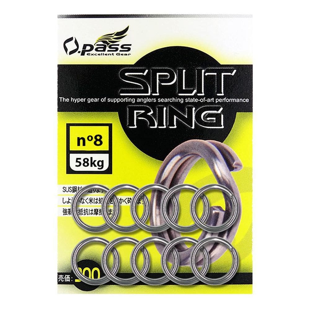 Kit 10 Argolas Split Ring Para Pesca O-Pass Em Aço Inox