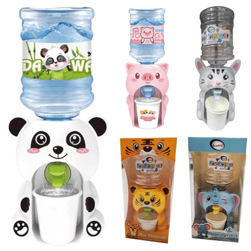 Mini Bebedouro De Plastico Com Mini Galao E Copos Na Caixa