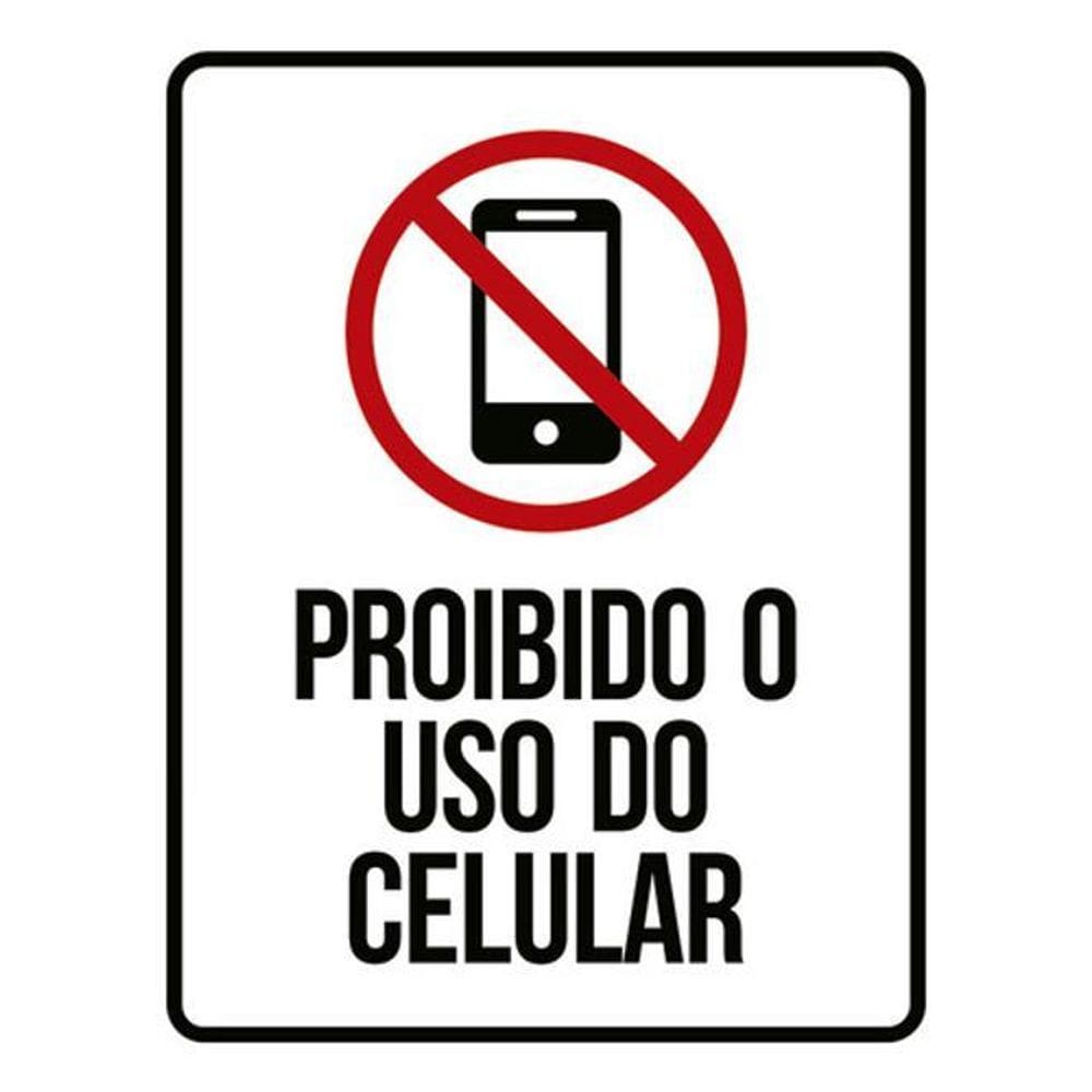 Kit 5 Placas Proibido Uso Do Celular Ícone 36X46