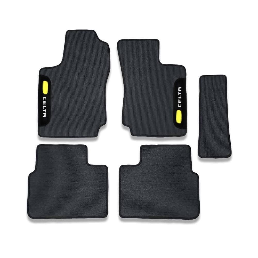 Tapete Automotivo Celta Borracha PVC Preto 5 Peças