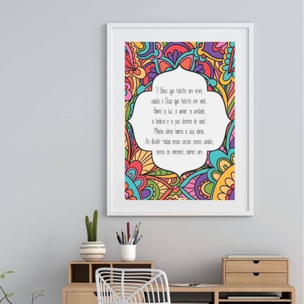 Quadro Mantra O Deus Que Habita Em Mim - 60X48Cm