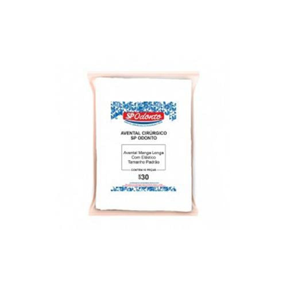 Avental Gr30 Branco Com Punho Elástico 10 Un Tamanho Padrão