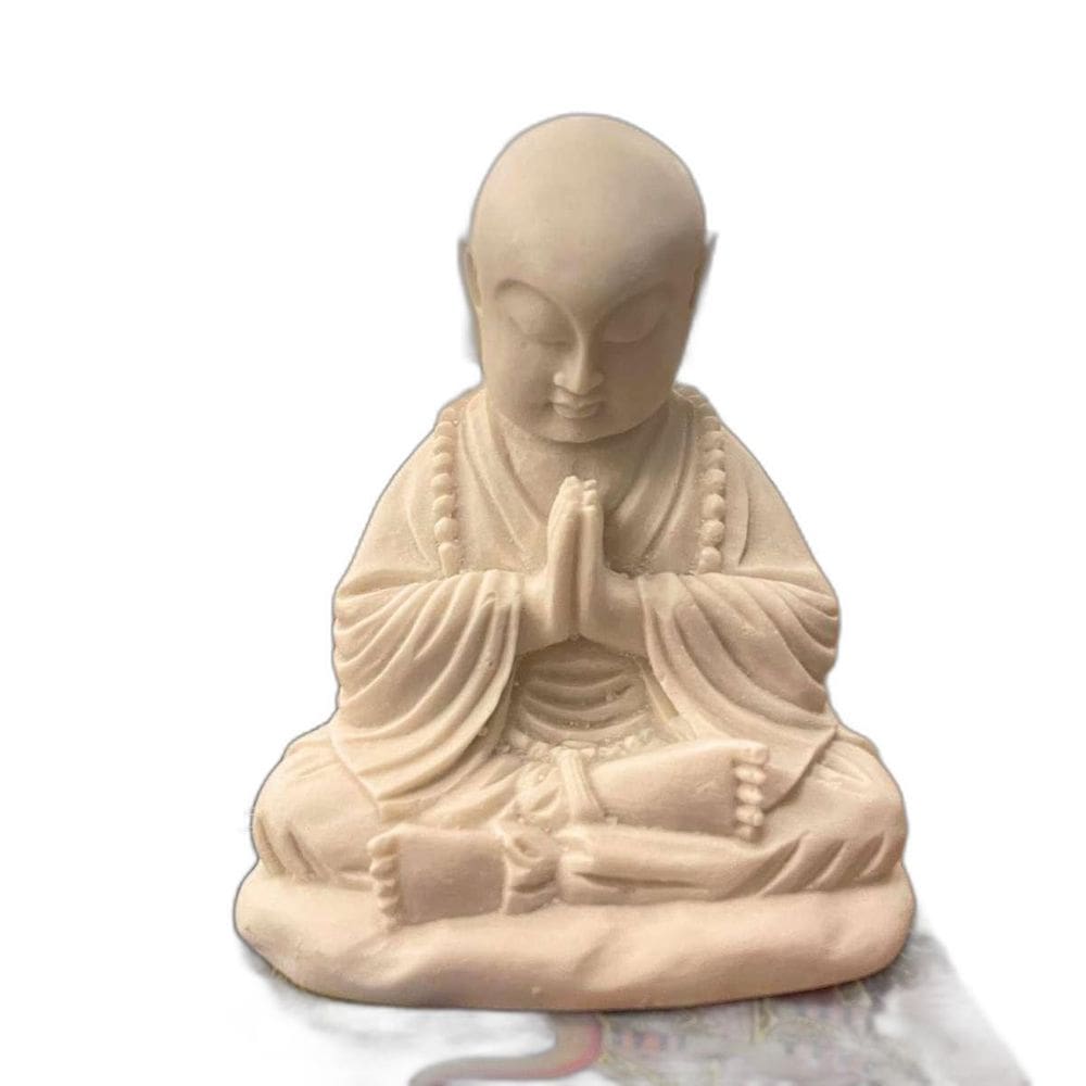 Escultura Monge Em Oração De Pó De Mármore 16Cm