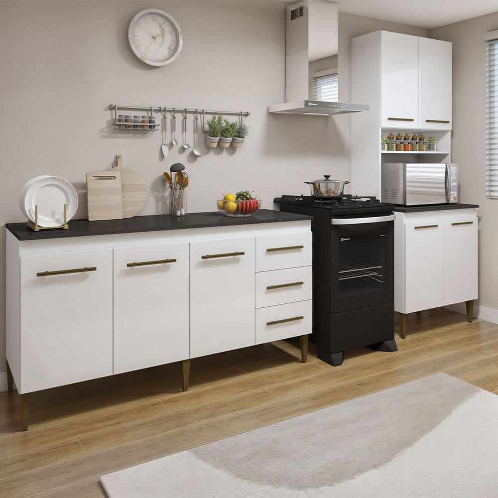 Cozinha Completa Guaruja 7 Portas 3 Gavetas Kaiki Moveis