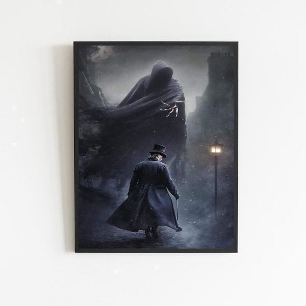 Quadro Decorativo Exú Capa Preta 24X18Cm - Com Vidro Preta