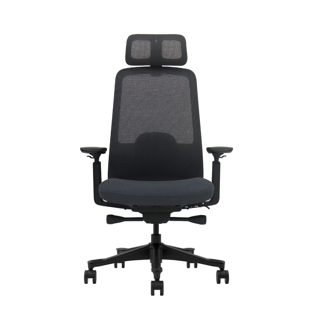 Cadeira De Escritório Ergonômica ZARUUS VEGA ZR Apoio de Pescoço e de Braços com Ajuste Encosto Inclinação Malha Preta