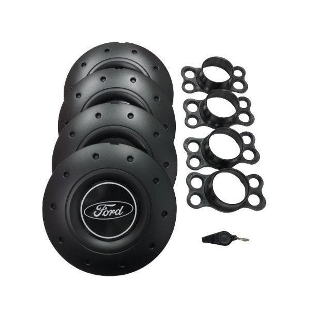 Jogo De Calotas De Centro Miollo Para Ford New Fiesta Aro 15 2012/2019 Estilo Amarok Preto