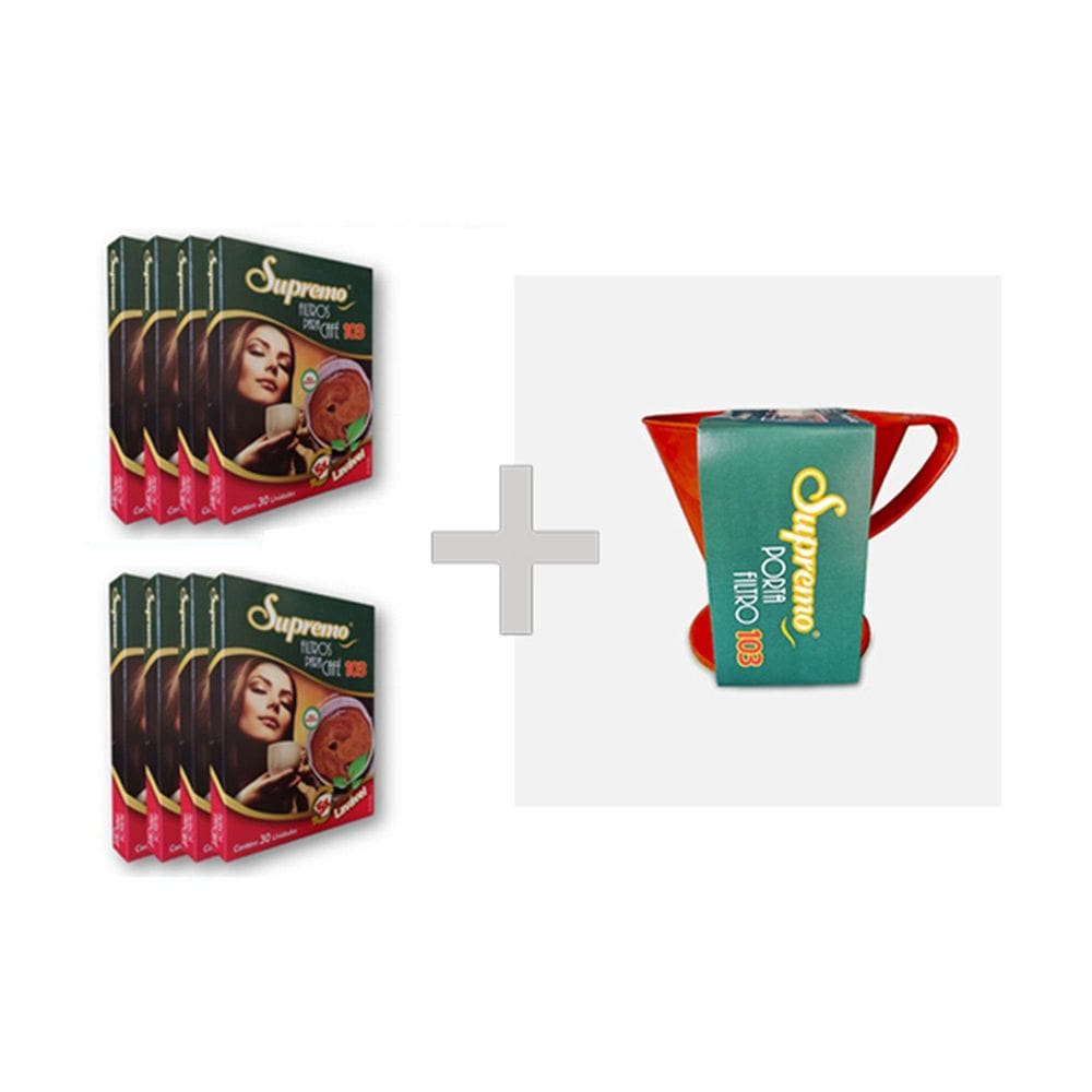 8 Cxs Filtro Café 103º Supremo Em Tnt Lavável + Porta Filtro