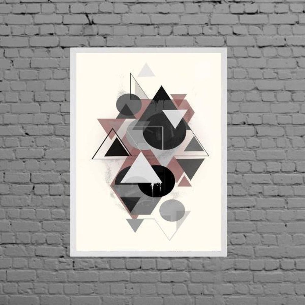 Quadro Geométrico Triângulos E Bolas 33X24Cm