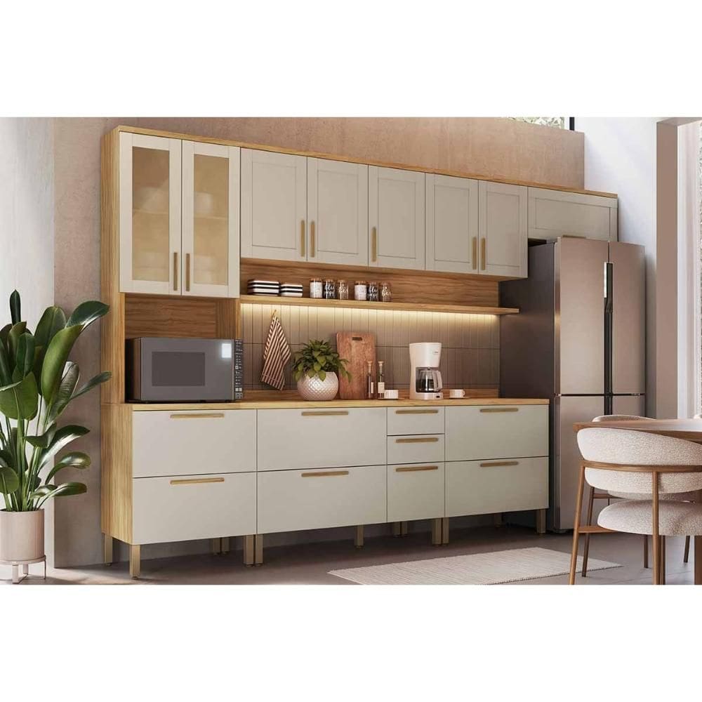Cozinha Modulada Ronipa 6 Peças Riesling C6P111 Amendoa/Off White