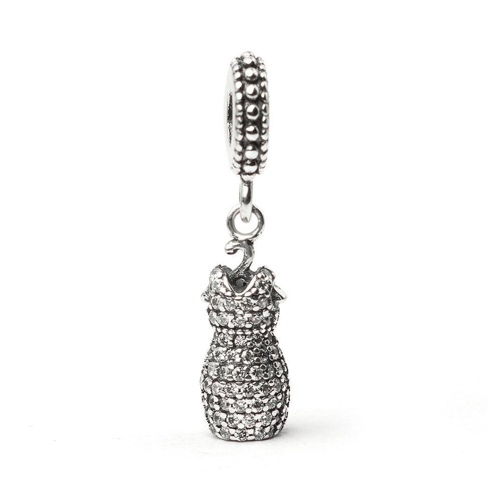 Pingente Mundo Briller Vestido Prata 925 Zircônias - 28mm