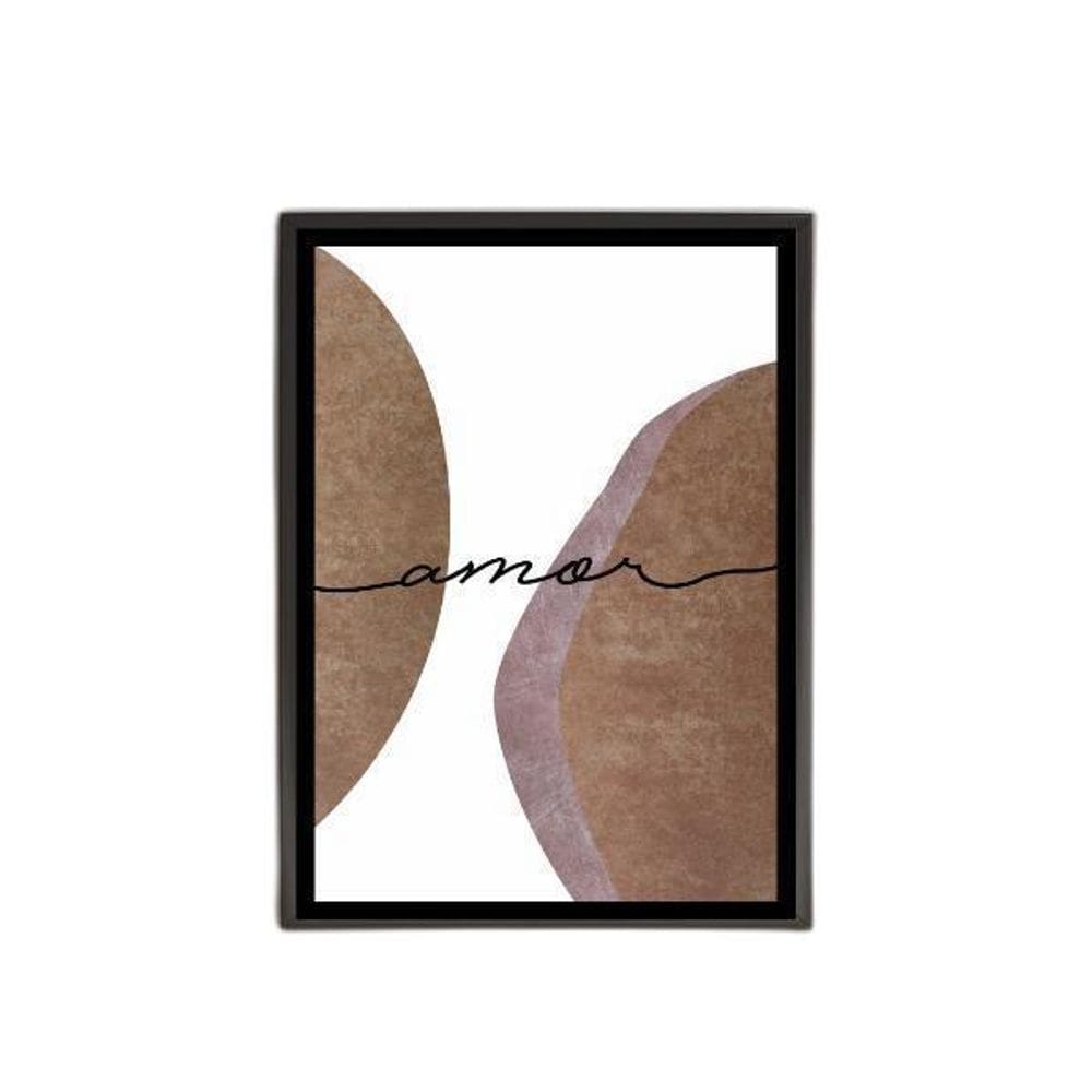 Quadro Amor Abstrato Marrom 24X18Cm