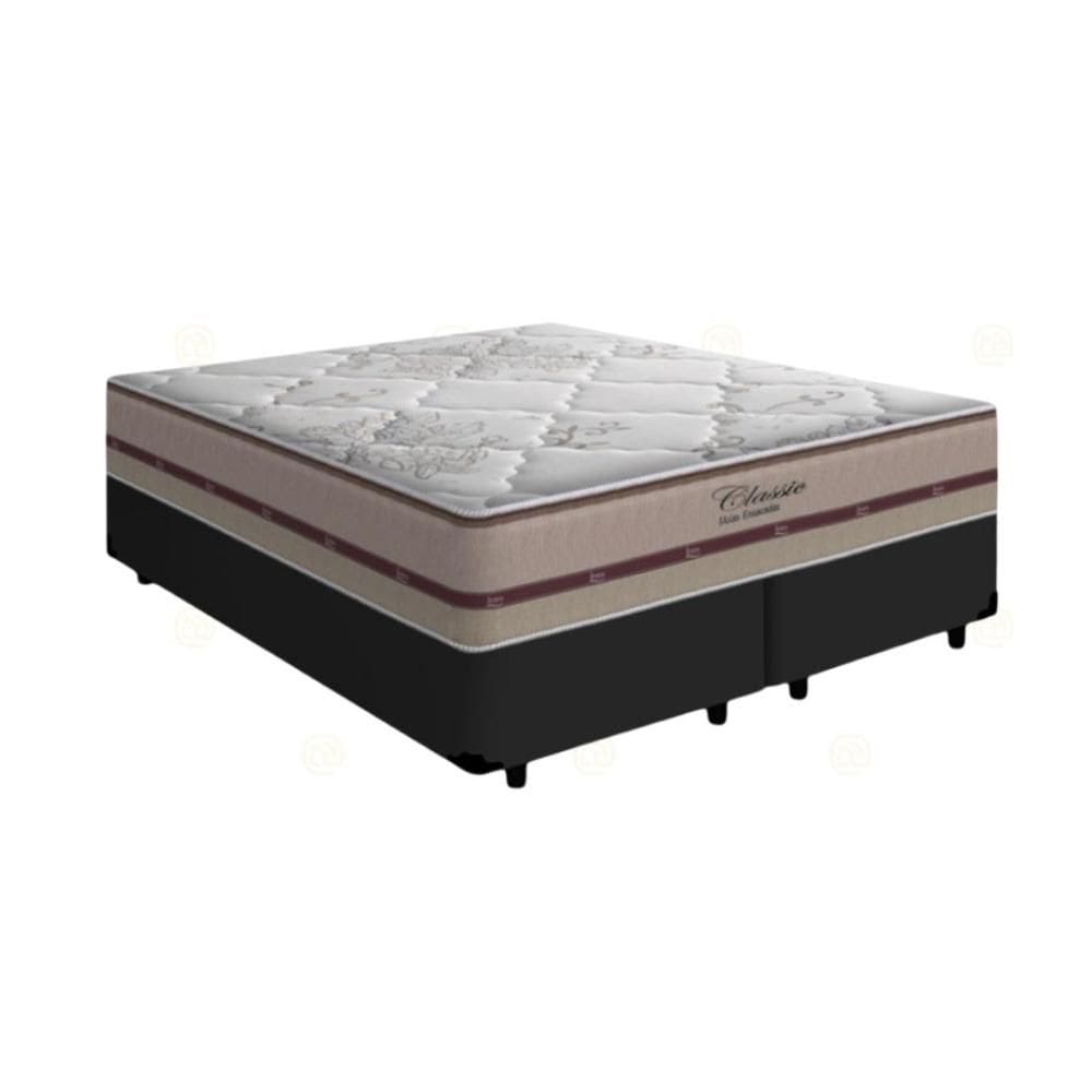 Cama Box + Cabeceira Painel e Colchão de Molas Ensacadas Anjos Classic Queen 158cm