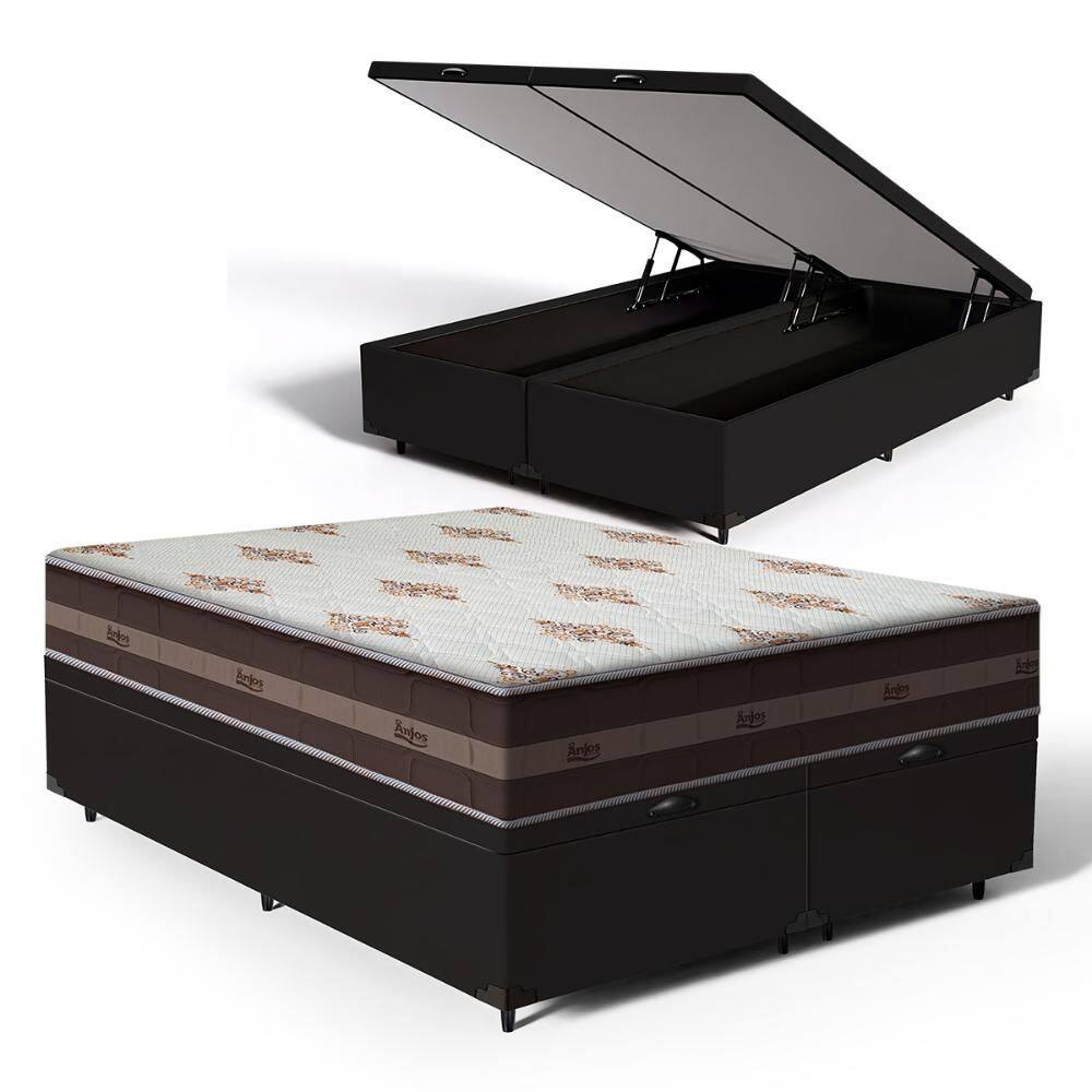 Cama Box Baú com Colchão de Molas Ensacadas - Anjos Classic - Queen 158cm