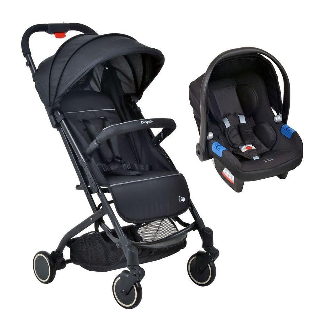 Travel System Burigotto Carrinho De Bebê Zap Preto Com Bebê Conforto Touring X Preto