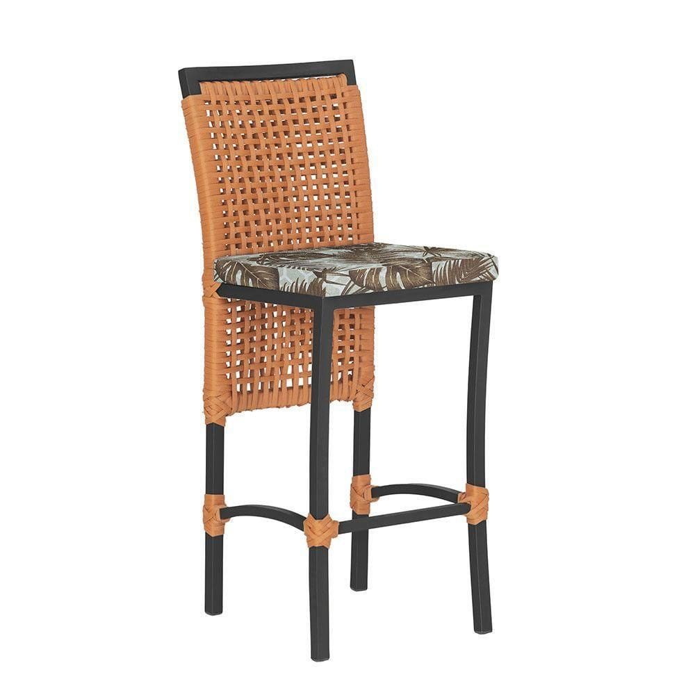 Banqueta Em Alumínio Roma Preta Corda Náutica Tecido 6 Terra Cota