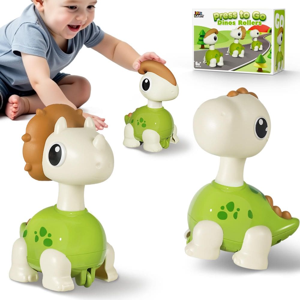 Carrinho de Brinquedo iPlay iLearn Mini Dinossauro Pressione para Andar para Bebês