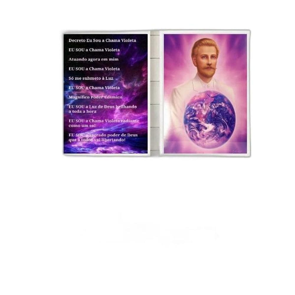 Quadros Decretos Chama Violeta 24x18cm - Madeira Preta