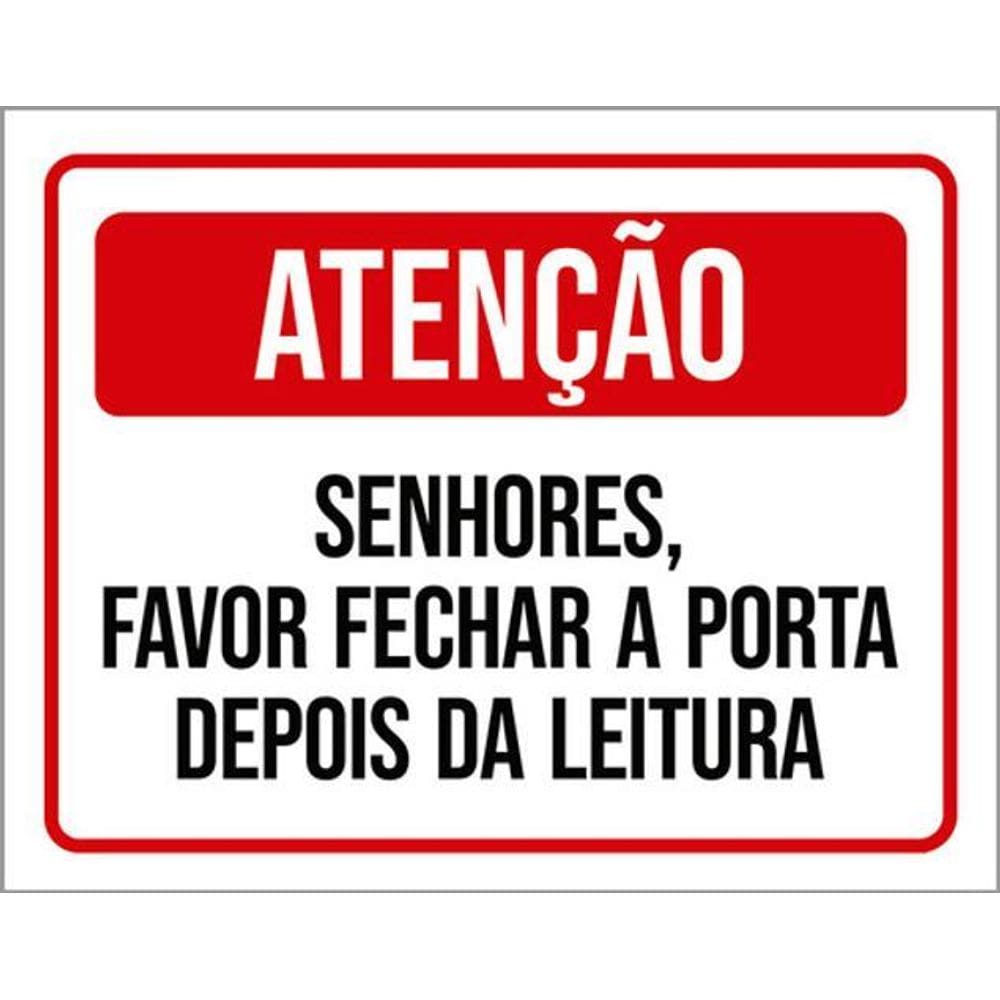 Kit 5 Placas Senhores Favor Fechar Porta Depois Leitura