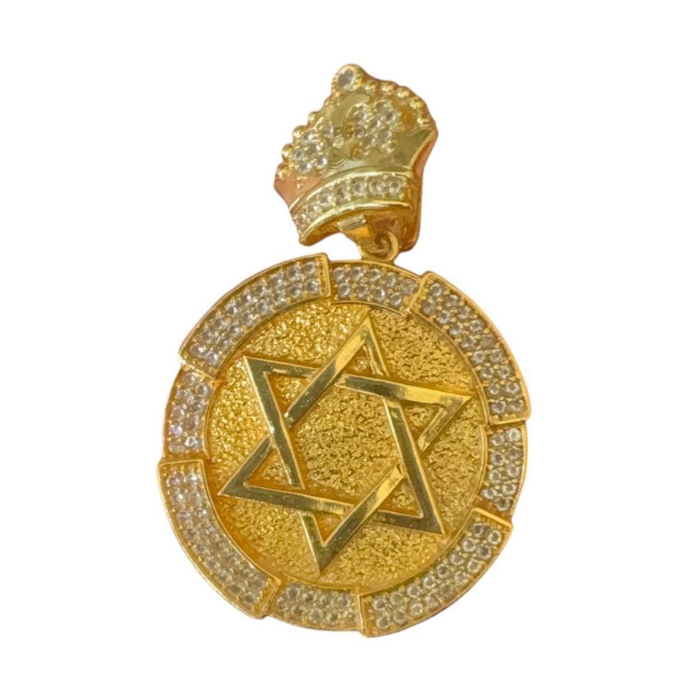 Pingente Estrela De Davi Cravejada - Banhado A Ouro 18K