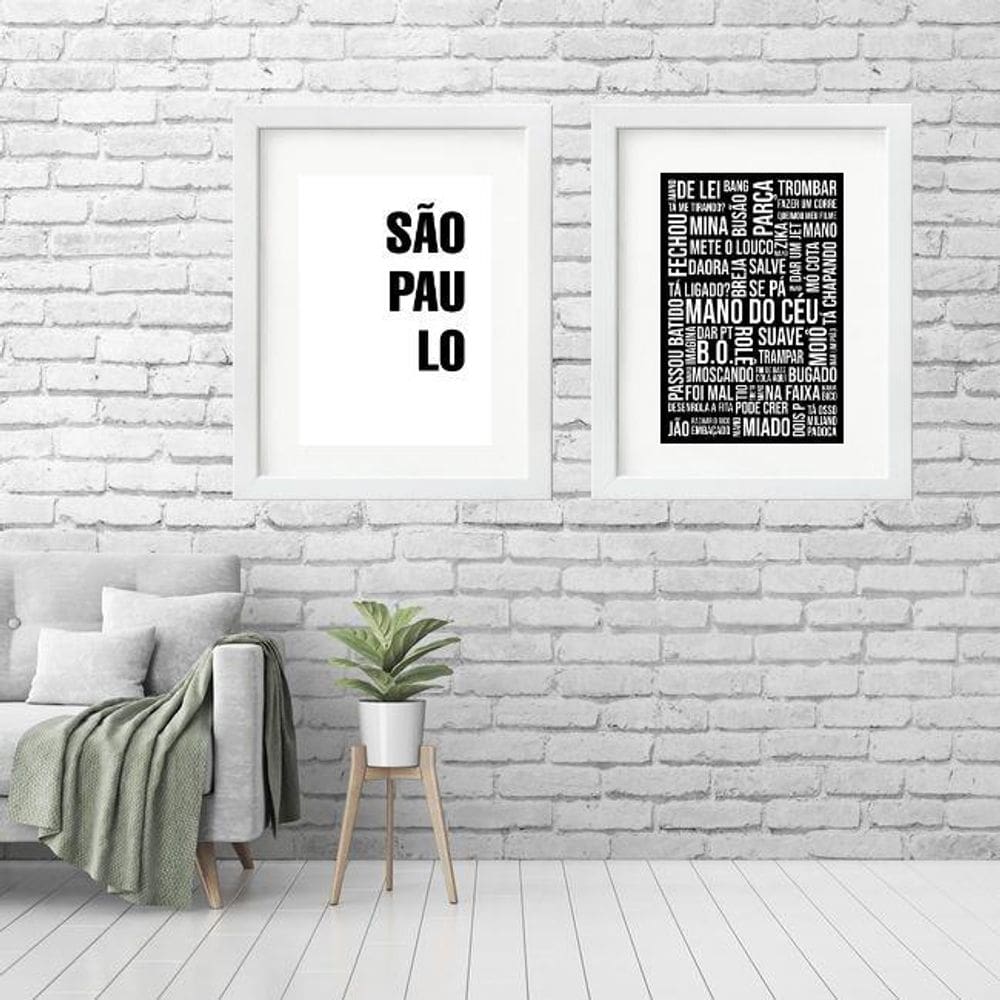 Kit 2 Quadros Grandes Gírias De - 60X48Cm