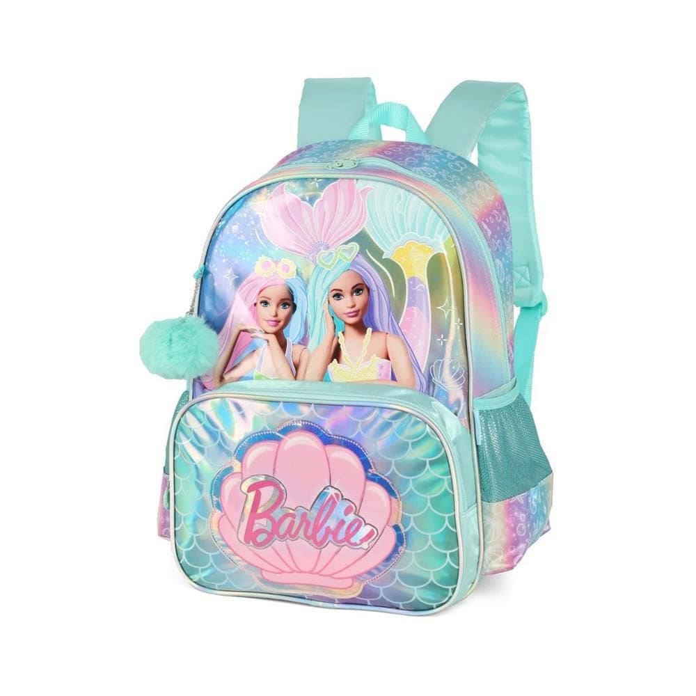 Mochila De Costas Escolar Barbie Verde Água - Luxcel