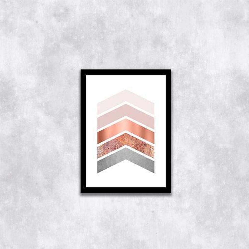 Quadro Geométrico Setas Degradê 24X18Cm