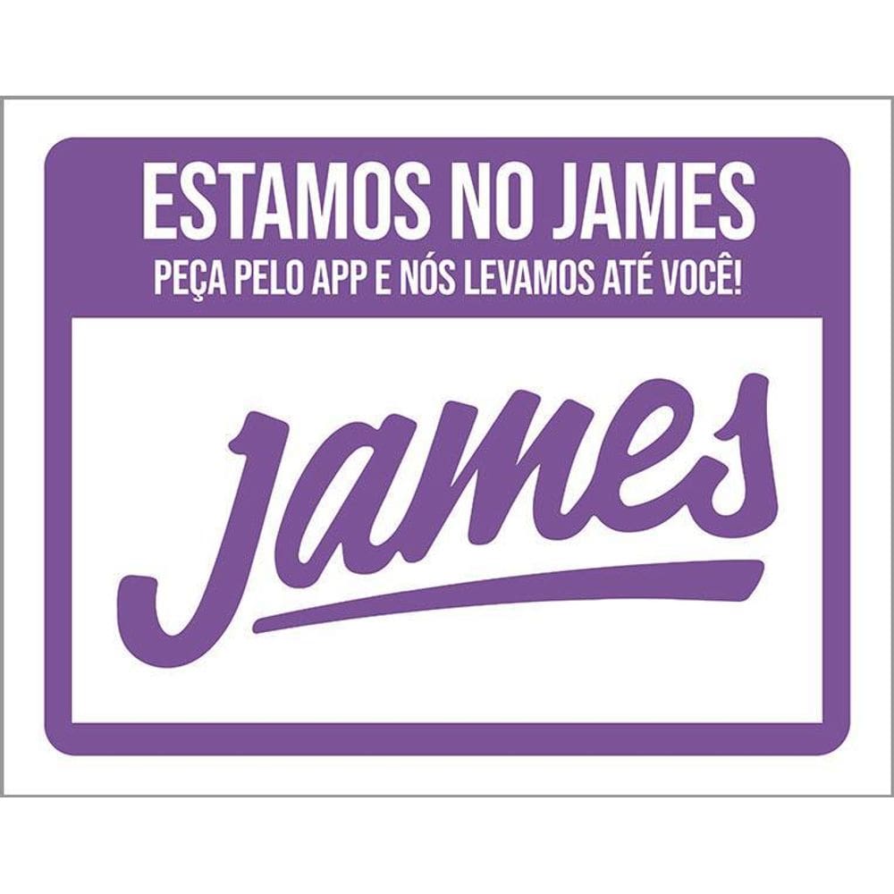Placa Restaurante Lanchonete Estamos No James 36X46