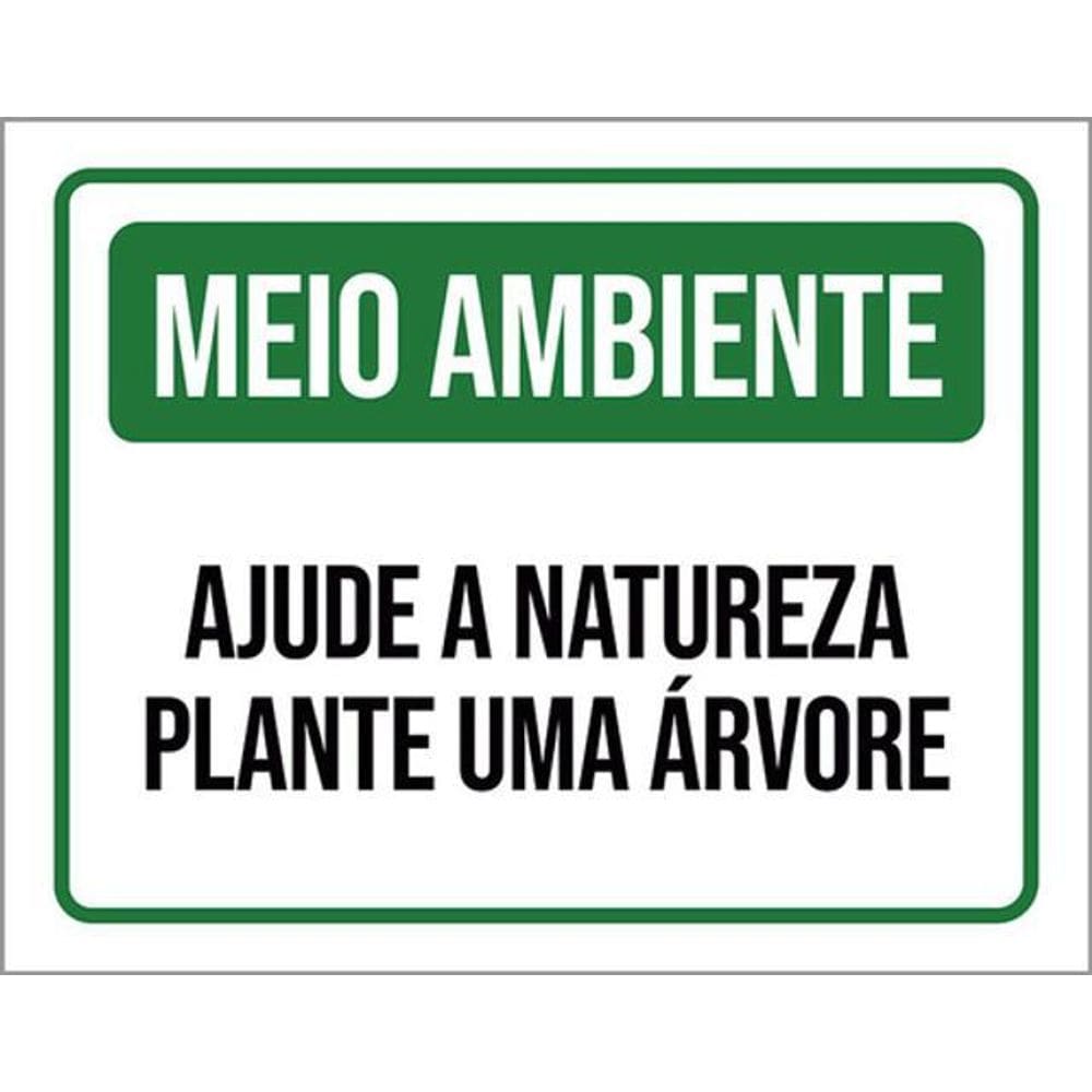 Kit 3 Placas Meio Ambiente Ajude Natureza Plante Árvore