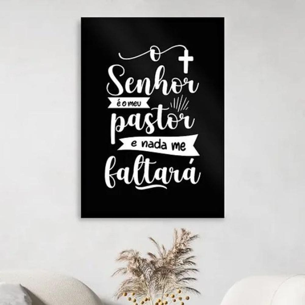 Quadro Senhor Meu Pastor - Preto E Branco 33X24Cm