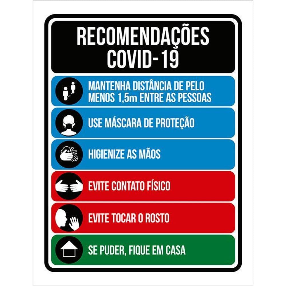 Placa - Recomendações Use Mascara De Proteção Lave, 36X46