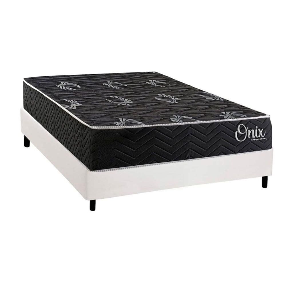 Cama Box NOVO + Colchão Ortopédico Kappesberg D28 Anatômico Onix + Base CRC Corano White
