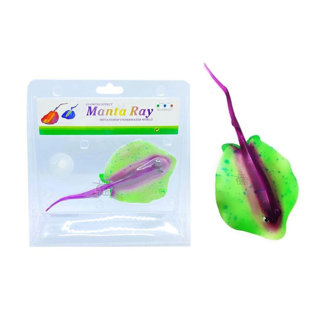 Enfeite Arraia Manta Verde Maxxi Aquários Decoração 112G