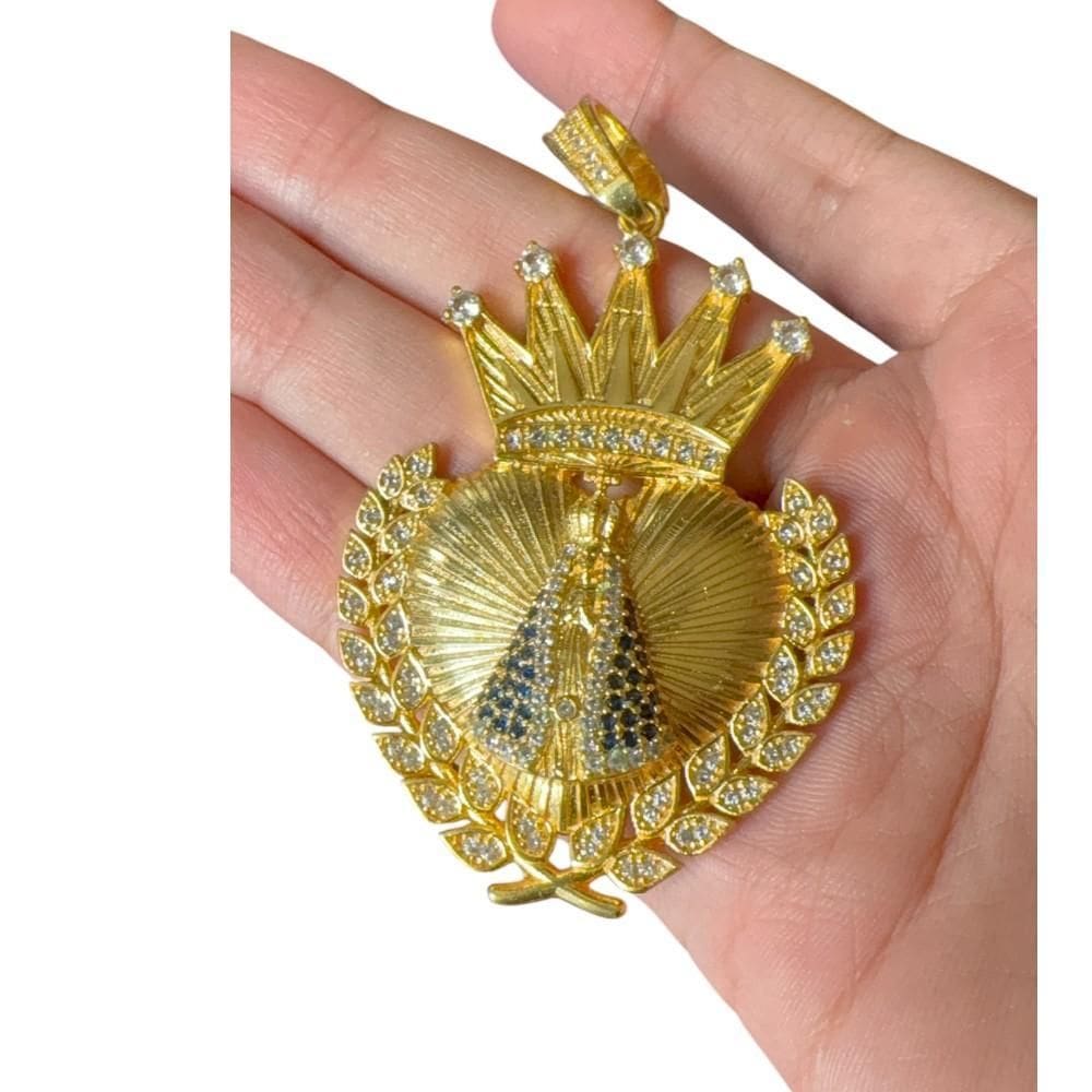 Pingente Nossa Senhora Coração - Banhado A Ouro 18K