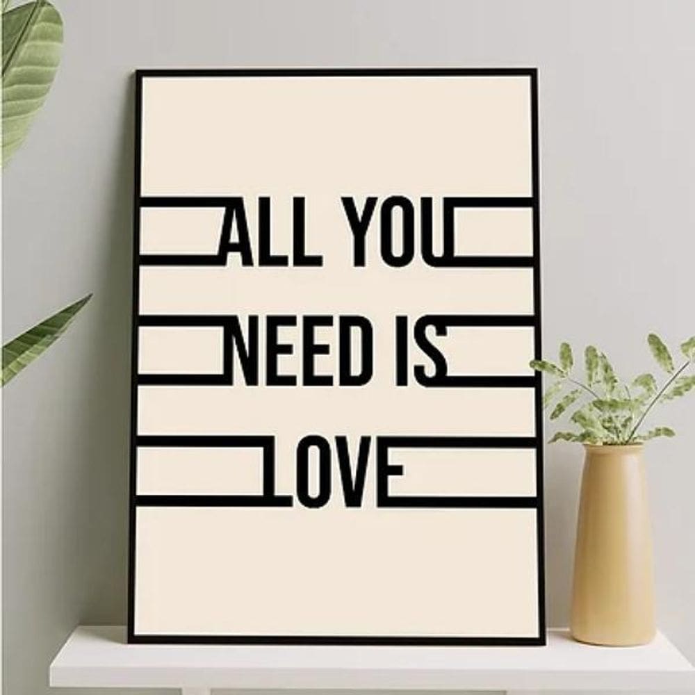 Quadro All You Need Is Love 45X34Cm Preta