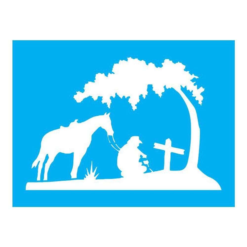 Stencil Tamako Cavaleiro - 15X20Cm - Ref A2789