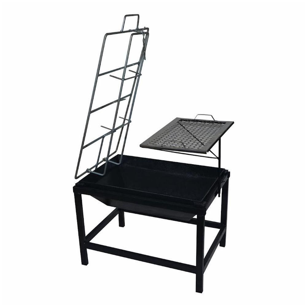 Churrasqueira Lareira Fogo De Chão De Aço Carbono E Grelha