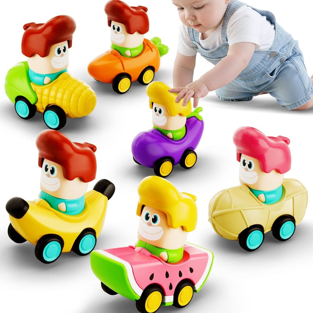 Carrinho de Brinquedo iPlay iLearn Pressione e Vá 6PCS para Crianças de 1 a 3 Anos