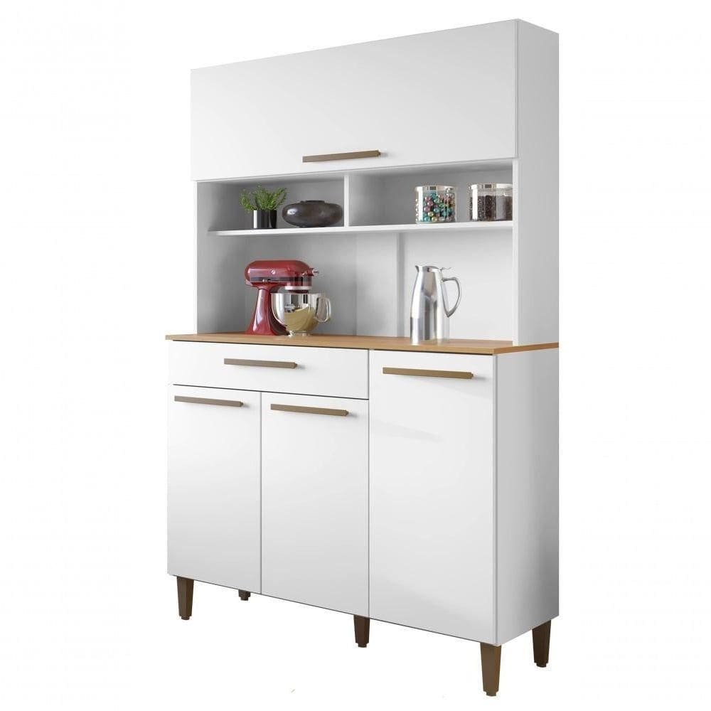 Kit Italia 4 Portas 6 Estantes Arte Moveis Branco
