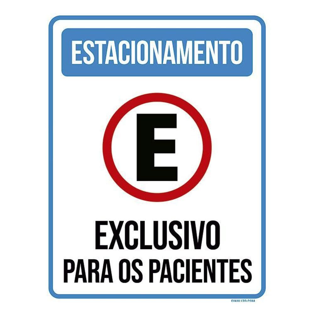 Placa Estacionamento Exclusivo Para Pacientes 36X46