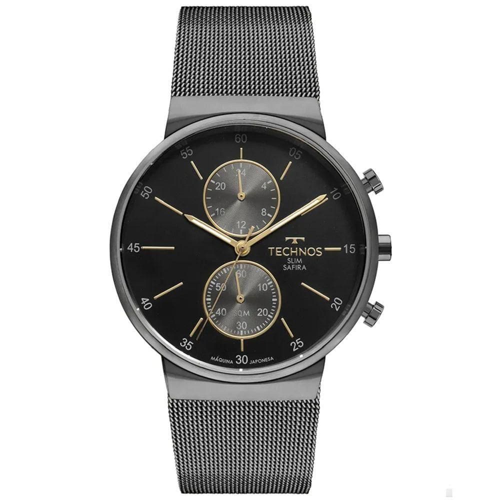 Relógio Technos Slim Vd36ac-1f Grafite Masculino