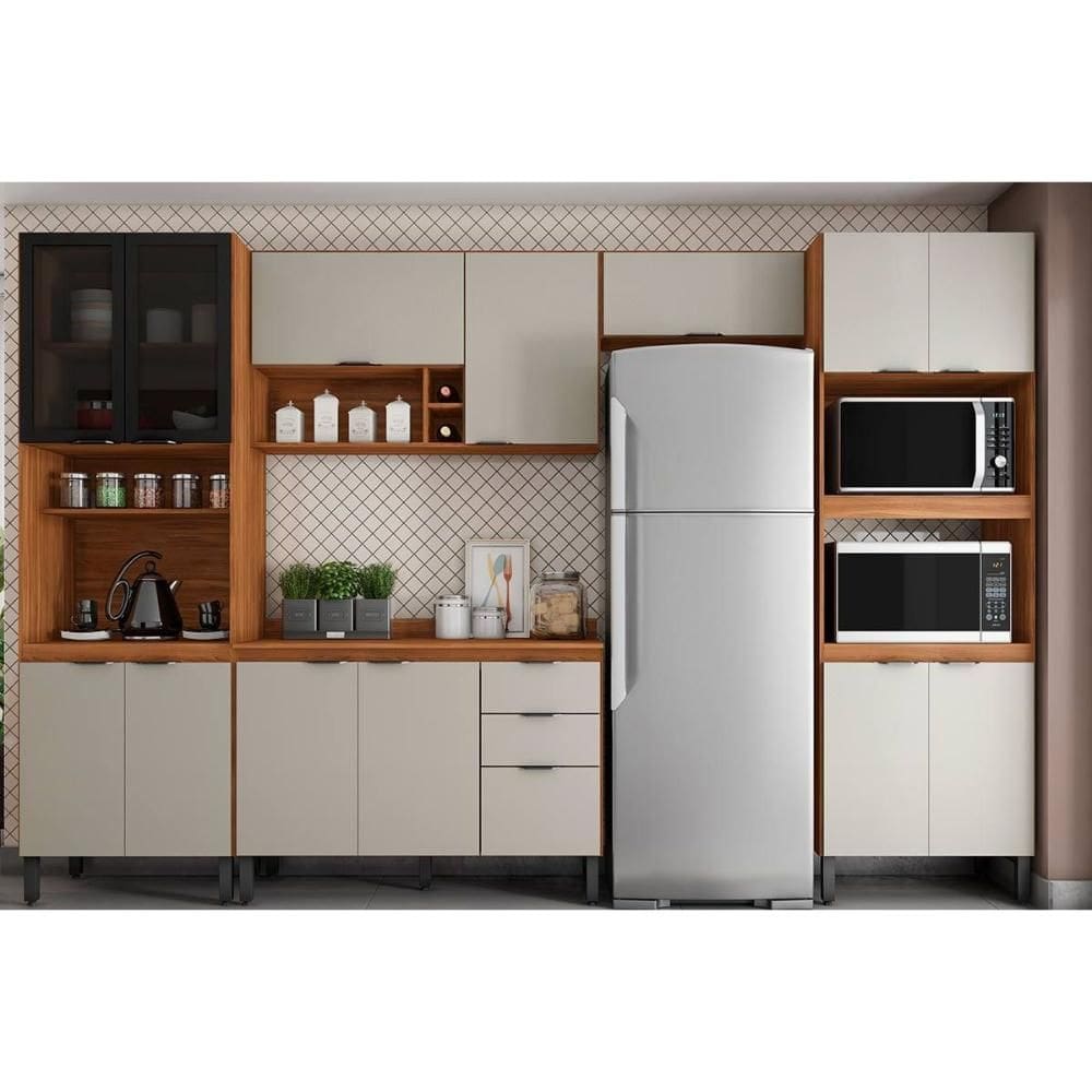 Cozinha Modulada Demóbile 5 Peças Firenze C5P155 Amendola/Nude Prime TX