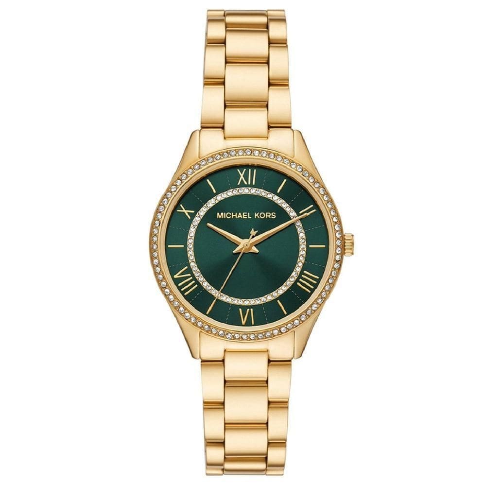 Relógio Michael Kors Lauryn Mk4737/1dn Dourado E Verde